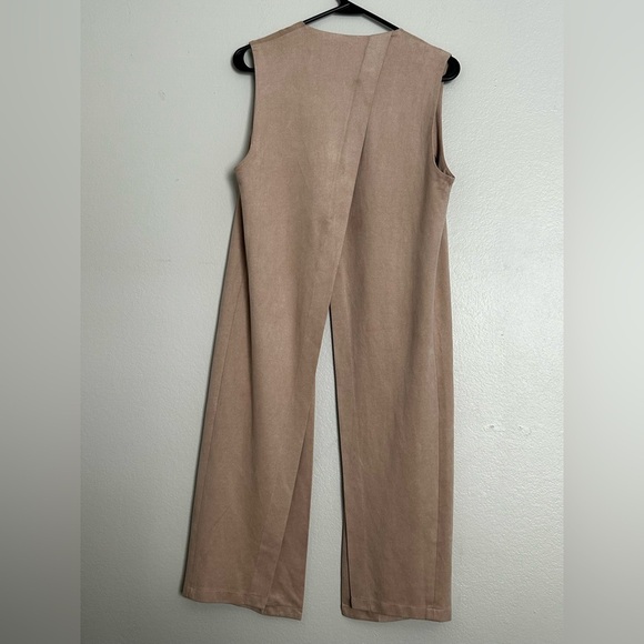 ZARA Basic Long Beige Vest – Chic Modern Layering Piece (Size S) - Picture 4 of 9
